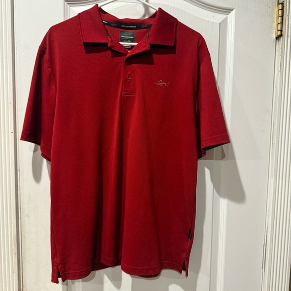 Greg Norman for Tasso Elba Rich Red Mens Polo Shirt Size Medium - Picture 1 of 4